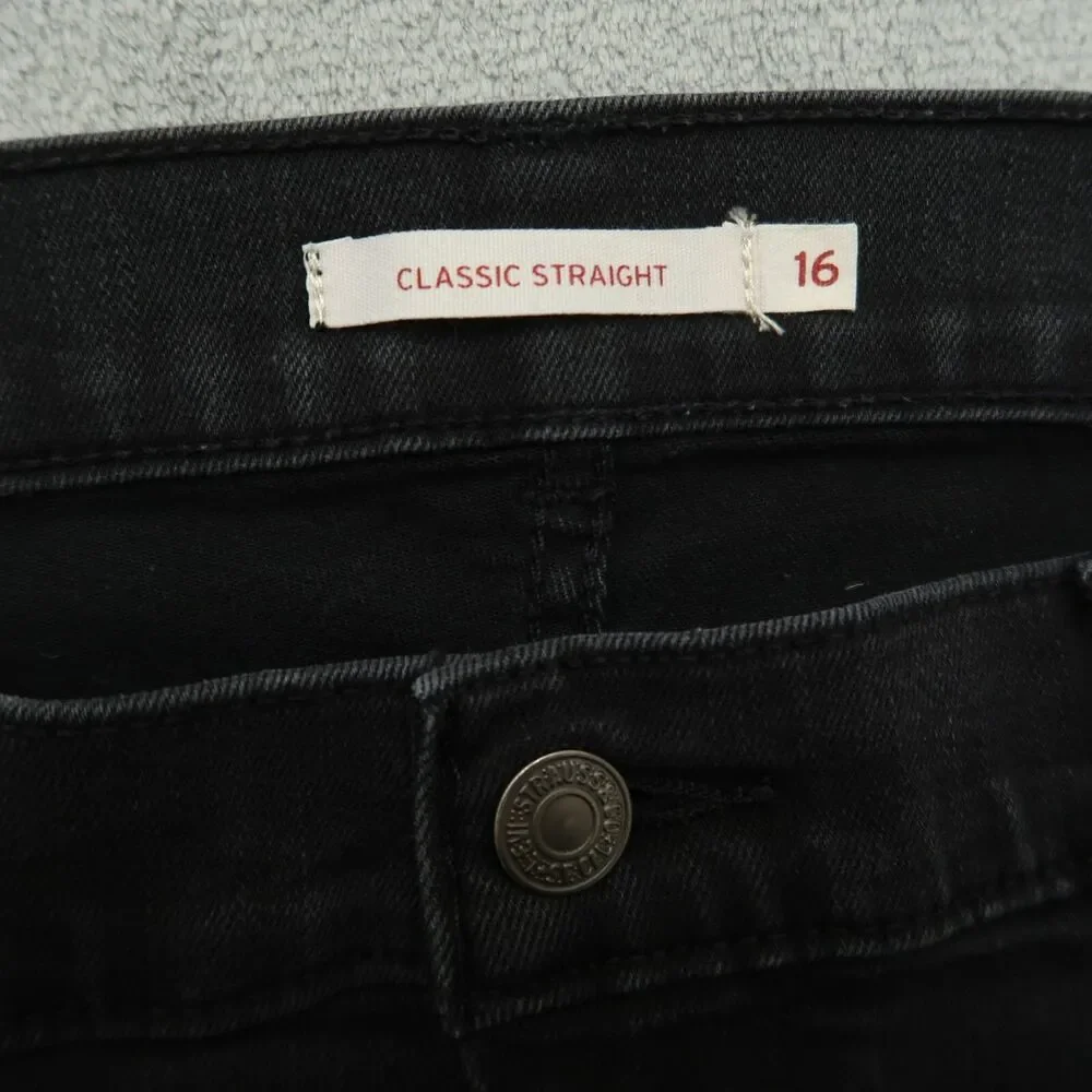 Levi's Jeans Women's Size 16M Gray High-Rise Classic Straight Denim 29